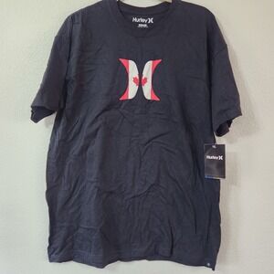 Hurley Black Canadian Flag maple leaf logo Mens‎ XL NWT